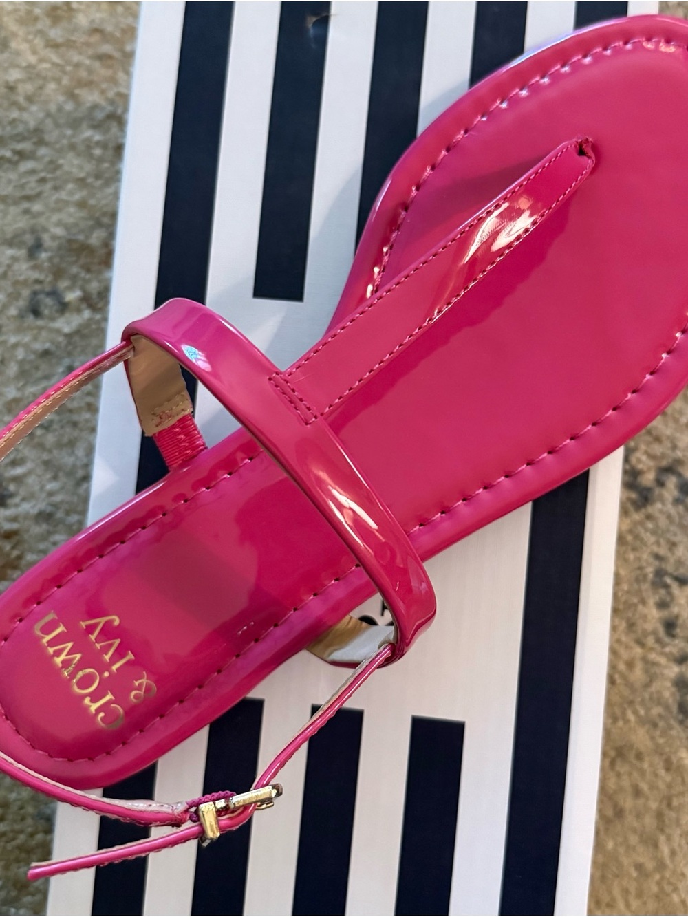 Crown & Ivy Hailey Hot Pink Patent Sandals